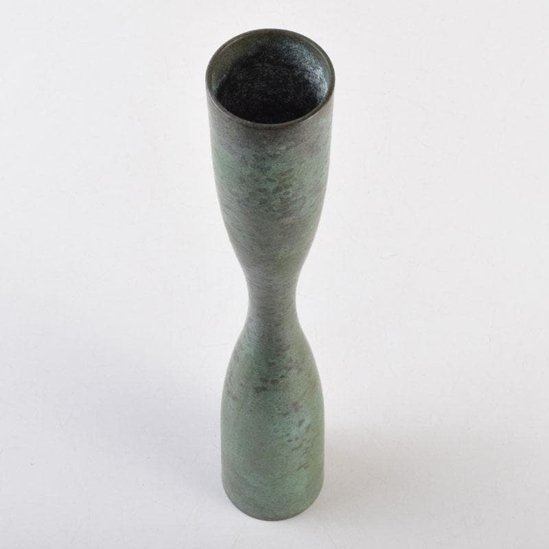 はな　茶道具　唐銅風炉師　藤井宗喜作　青銅　杵形花入　共箱　C　9203