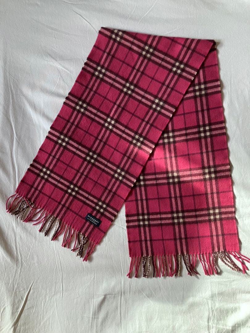 バーバリー カシミヤ マフラー ピンク
