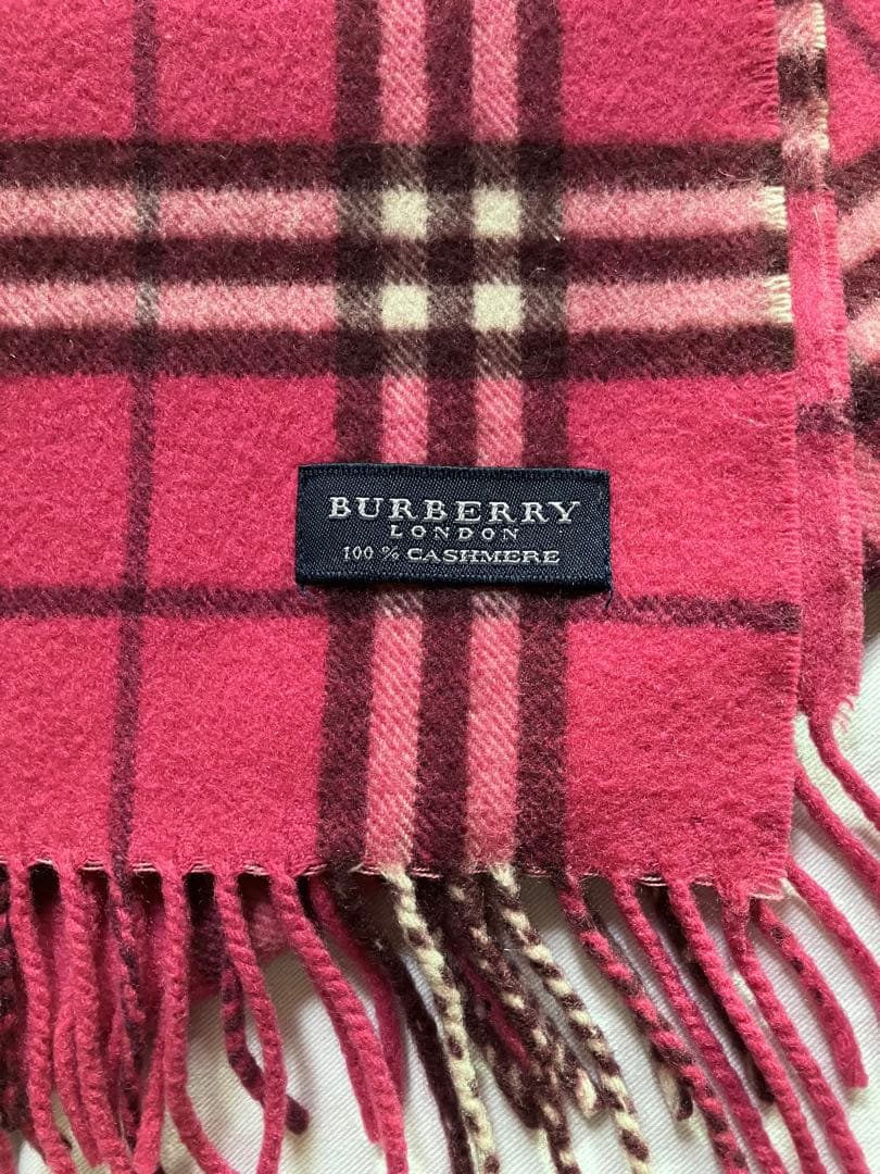 バーバリー カシミヤ マフラー ピンク