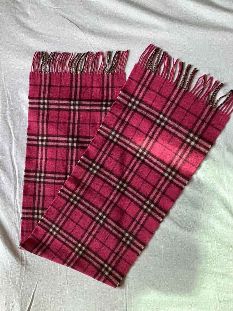 バーバリー カシミヤ マフラー ピンク