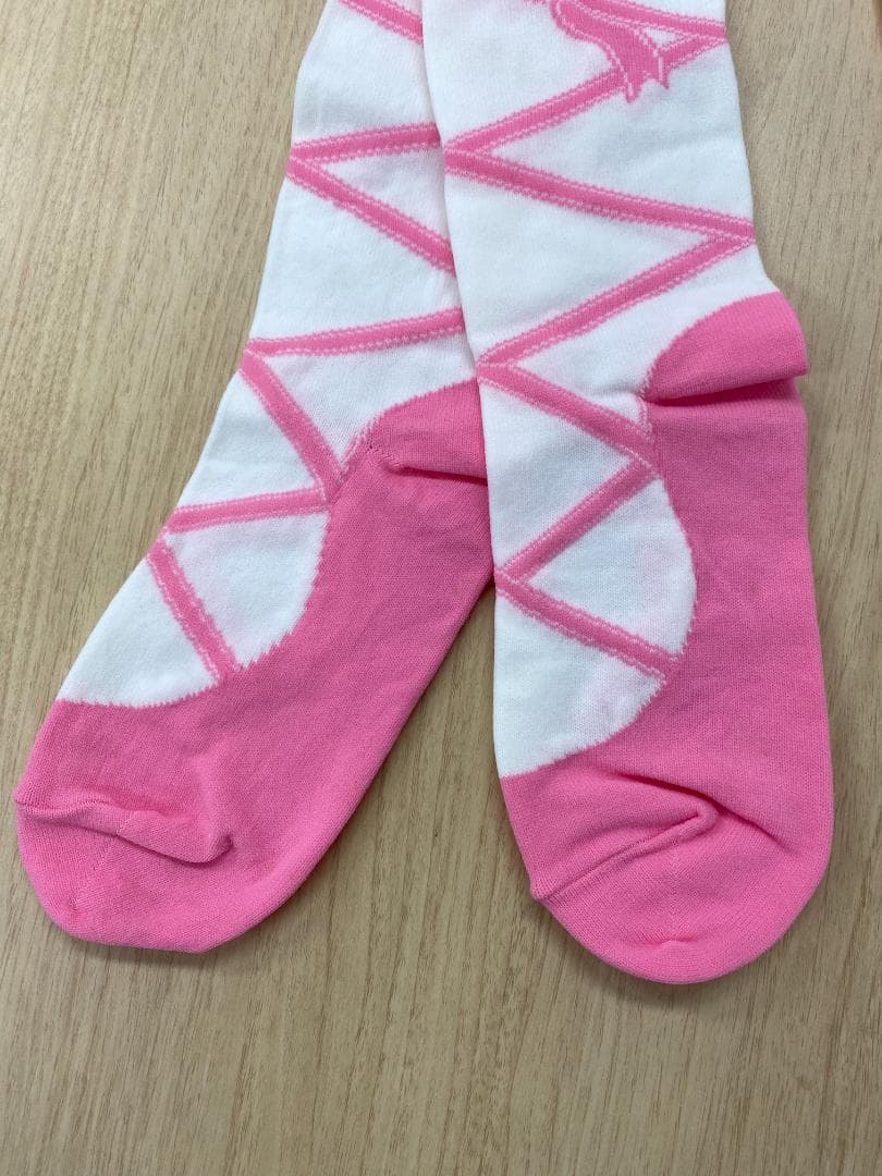 【m−00457】ボーダー　レース柄　オーバーニー　ソックス　4足セット