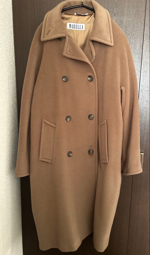 MARELLA ベージュ ダブルブレストコート