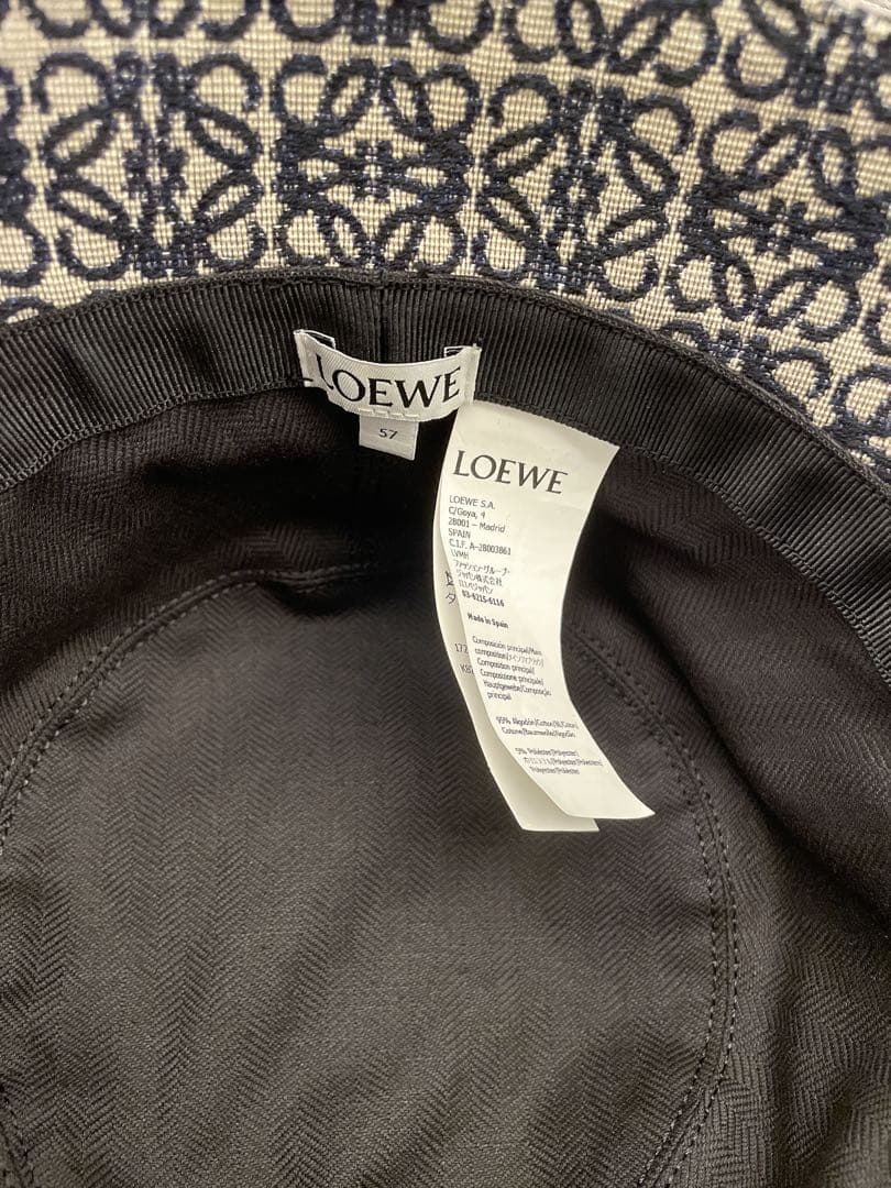 LOEWE ロエベ バケットハット 57 ホワイト/ネイビー