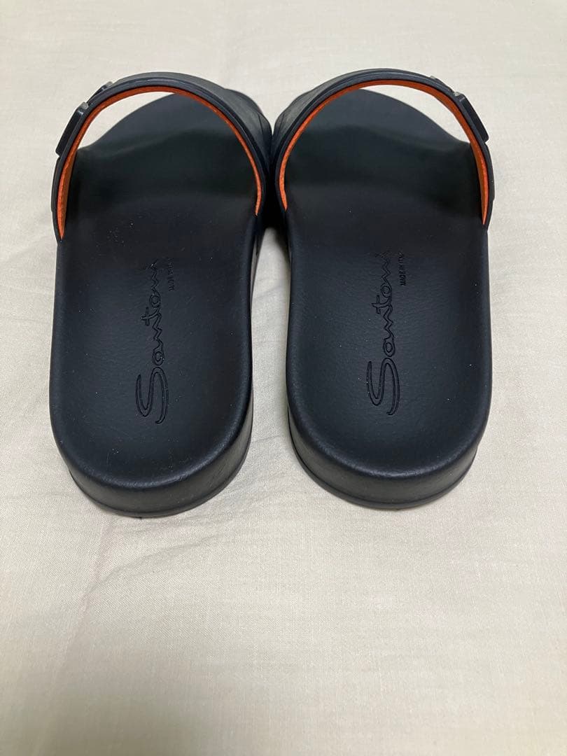 最終値下げ　新品SANTONI サントーニ ブラックサンダル スリッパ