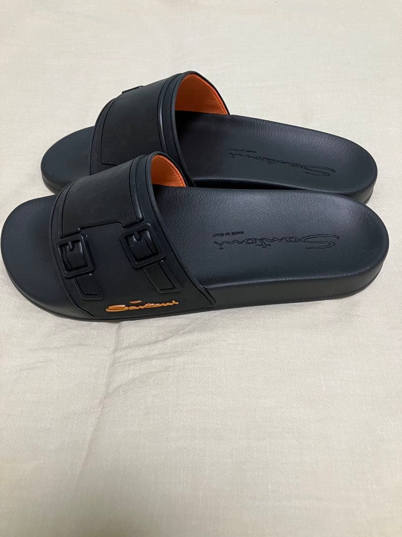 最終値下げ　新品SANTONI サントーニ ブラックサンダル スリッパ