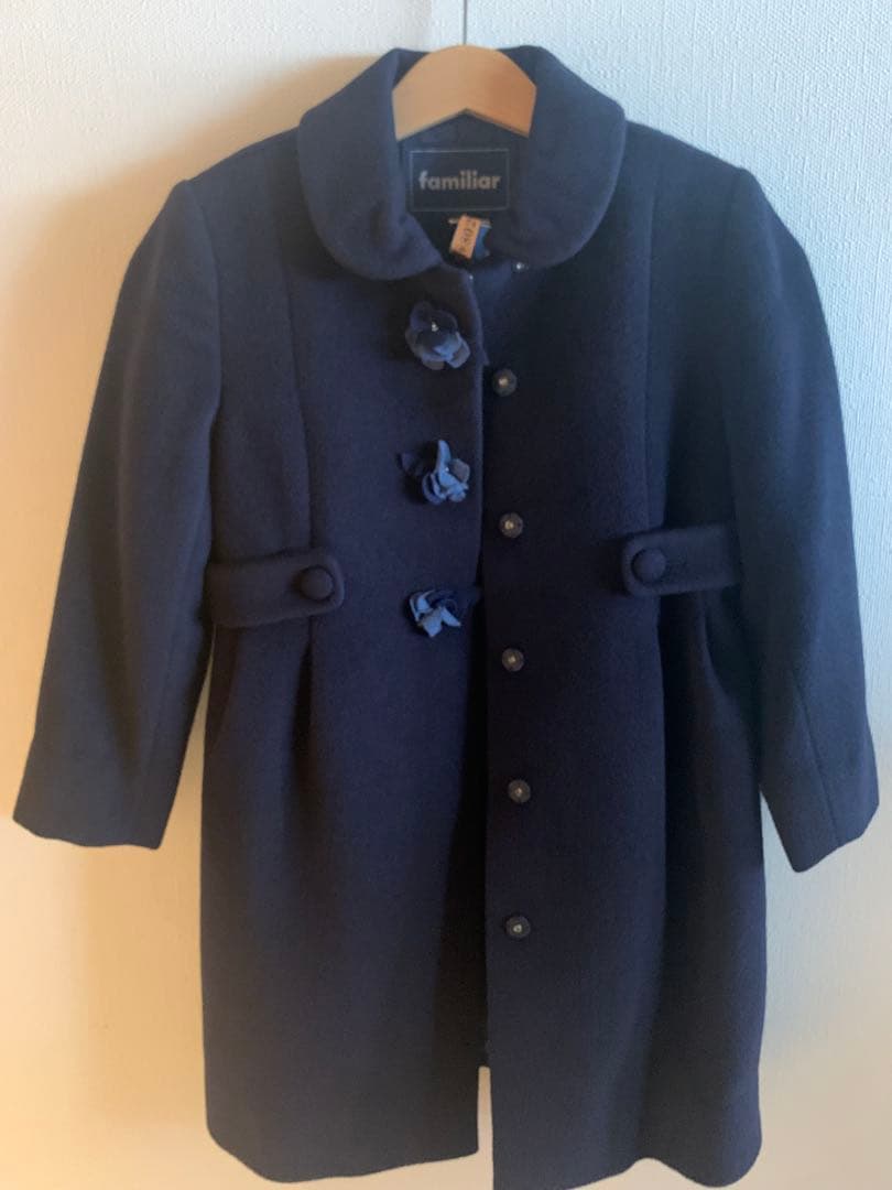 familiar ネイビー ウールコート 120