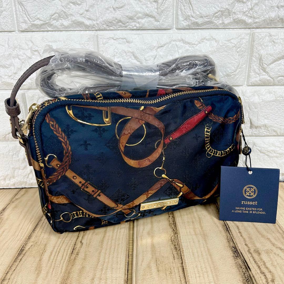 ✨新品タグ付き✨ラシット　ショルダーバッグ　ハーネス　馬具　青