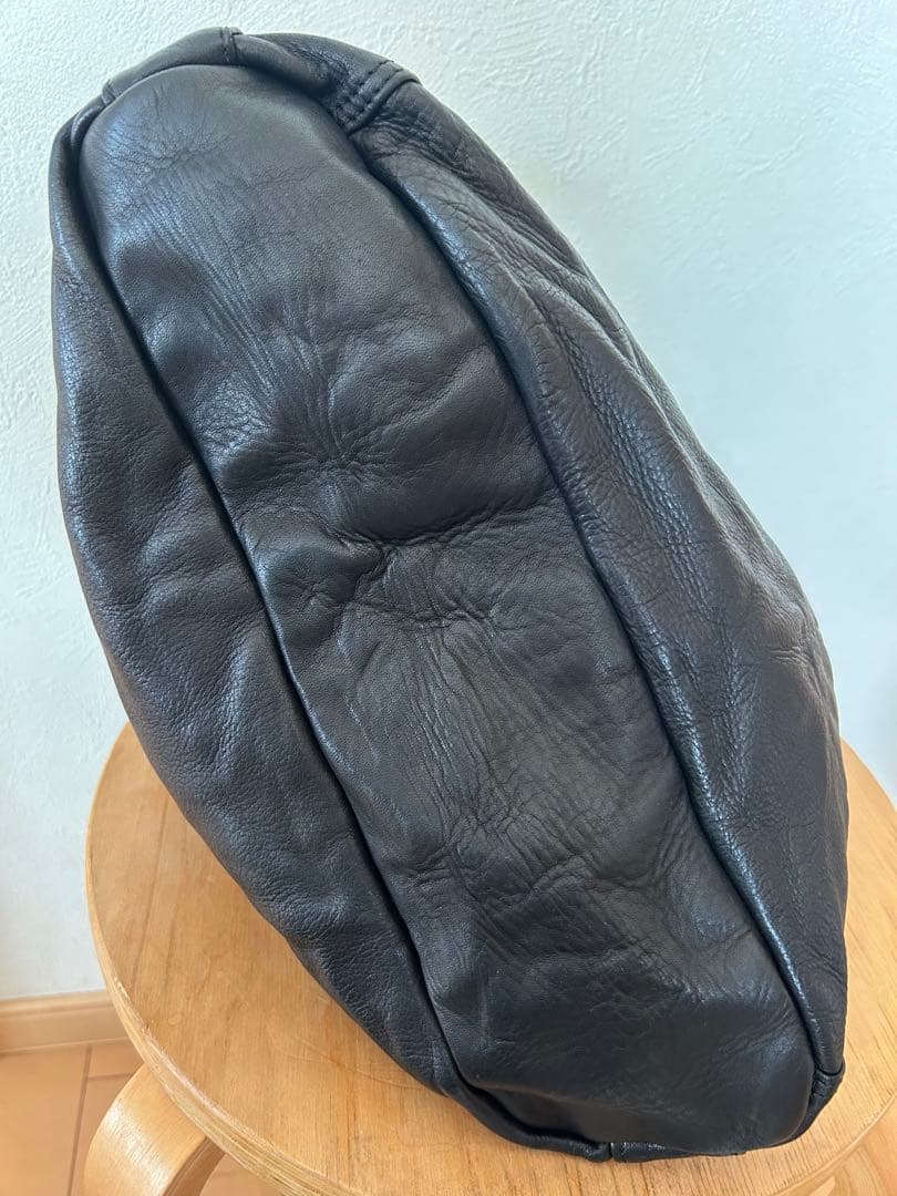 【美品】POMTATA トートバック ハンドバッグ ブラック レザー ポンタタ