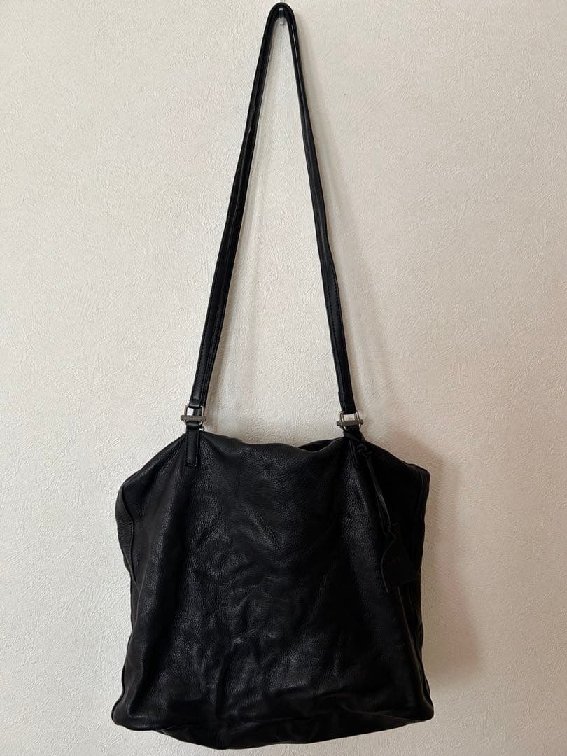 【美品】POMTATA トートバック ハンドバッグ ブラック レザー ポンタタ