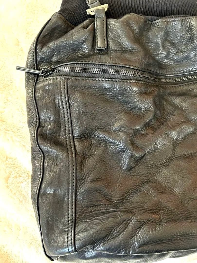 【美品】POMTATA トートバック ハンドバッグ ブラック レザー ポンタタ