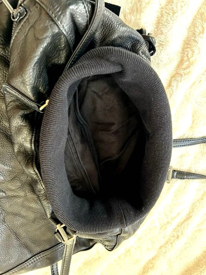 【美品】POMTATA トートバック ハンドバッグ ブラック レザー ポンタタ