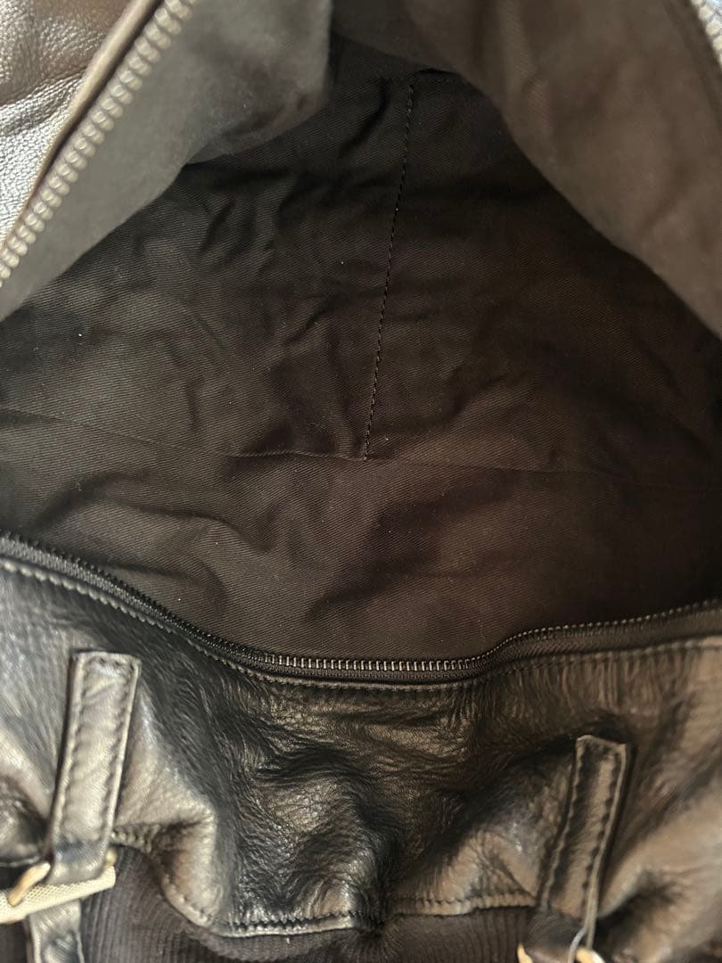 【美品】POMTATA トートバック ハンドバッグ ブラック レザー ポンタタ