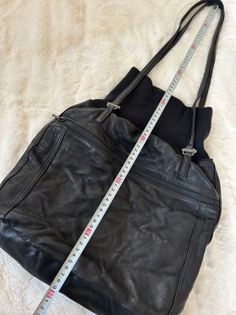 【美品】POMTATA トートバック ハンドバッグ ブラック レザー ポンタタ