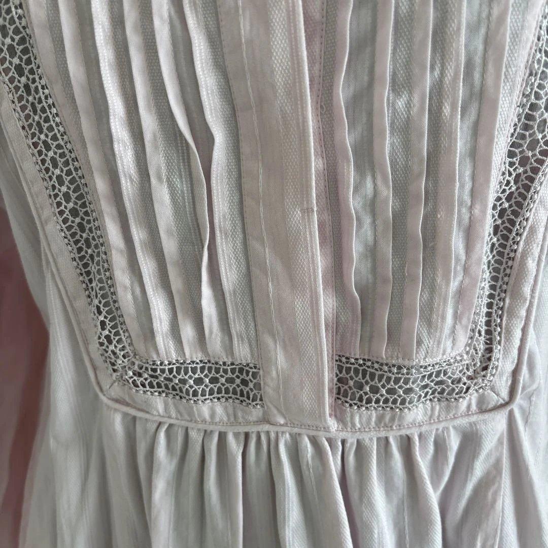 ヌキテパ　ピンク レース 長袖ワンピース