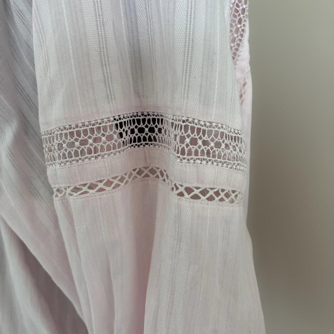 ヌキテパ　ピンク レース 長袖ワンピース