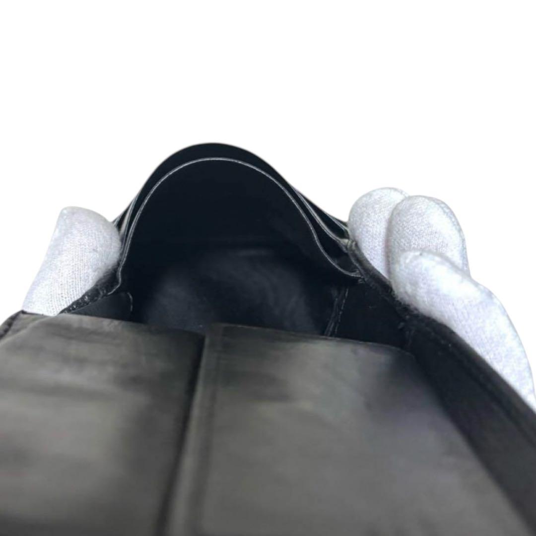 人気　グッチ　折り財布　マイクロGG　シマレザー　ブラック　フラップ　GG柄