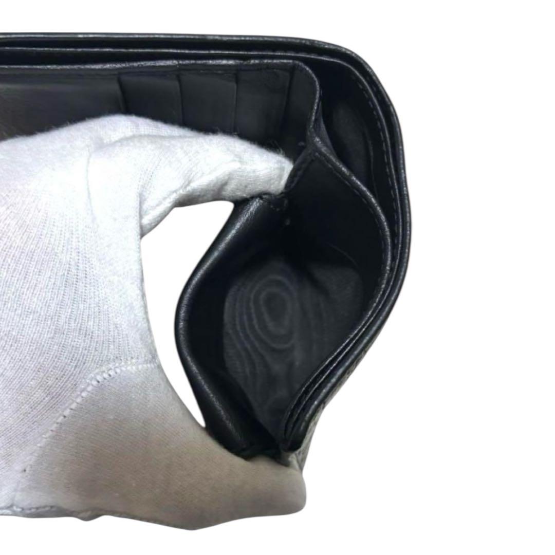 人気　グッチ　折り財布　マイクロGG　シマレザー　ブラック　フラップ　GG柄