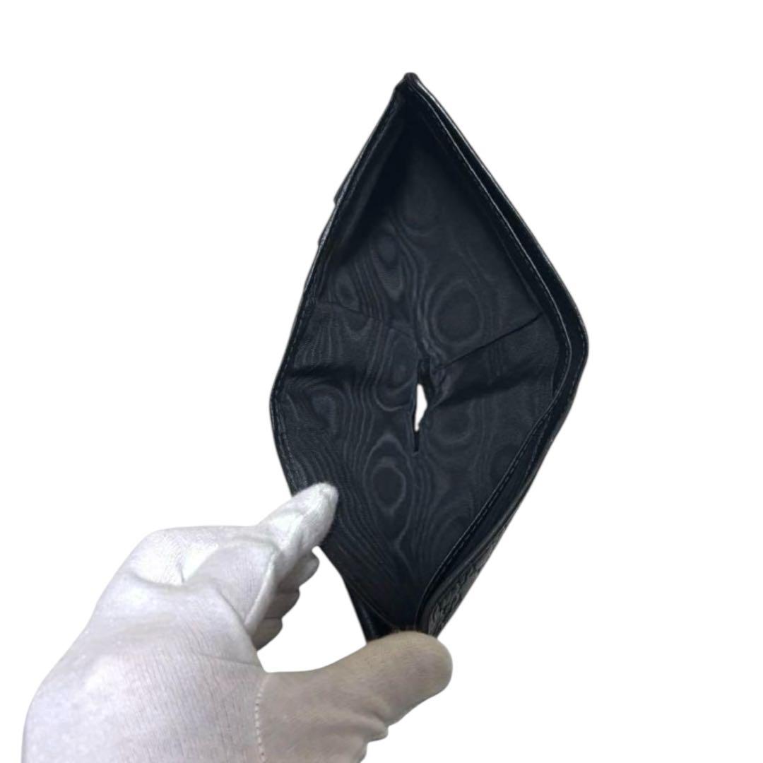 人気　グッチ　折り財布　マイクロGG　シマレザー　ブラック　フラップ　GG柄