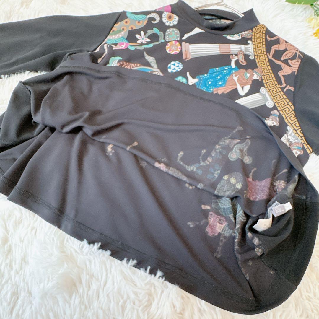 トクコプルミエヴォル★チュニック アニマル 総柄 プリント 長袖 丸襟 日本製