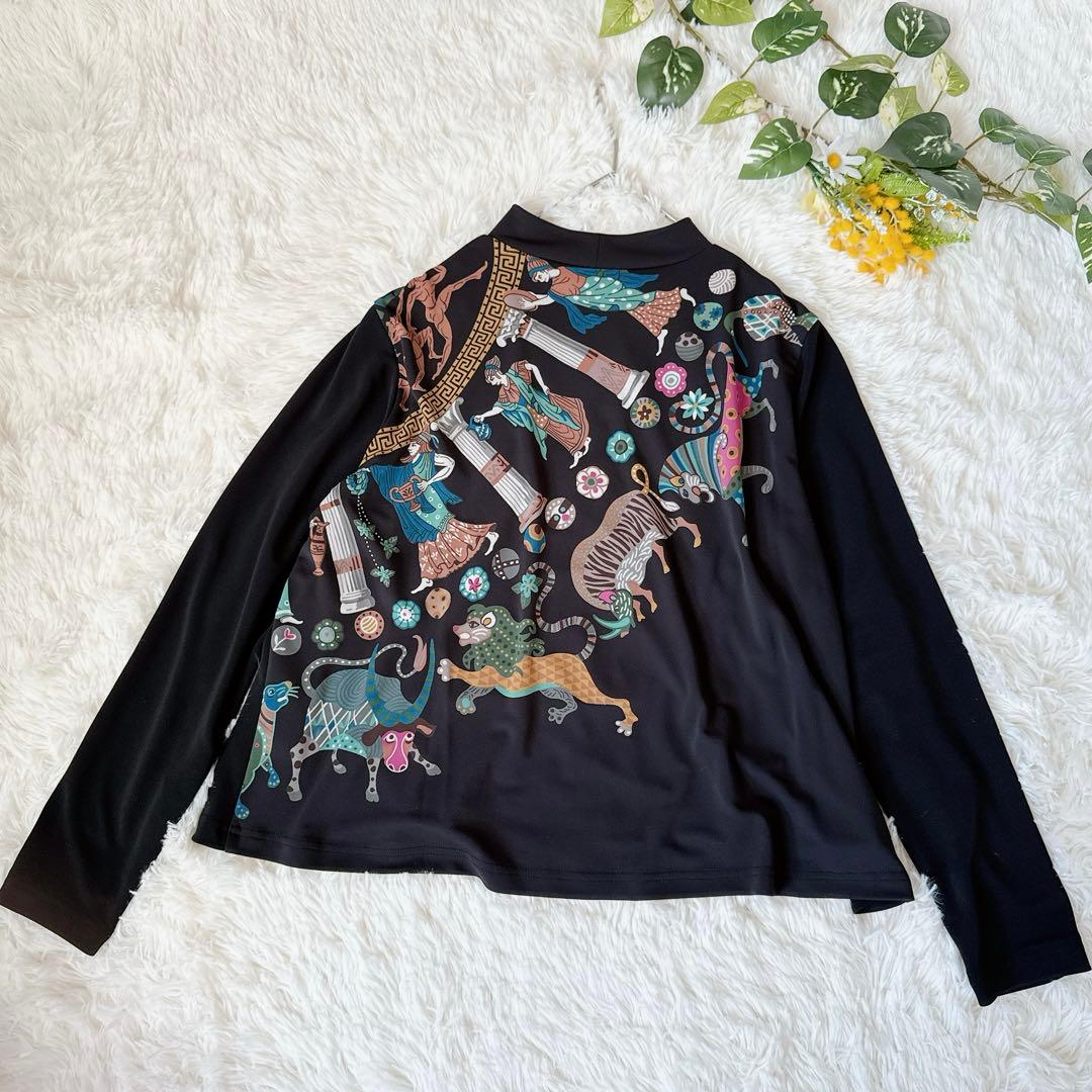 トクコプルミエヴォル★チュニック アニマル 総柄 プリント 長袖 丸襟 日本製
