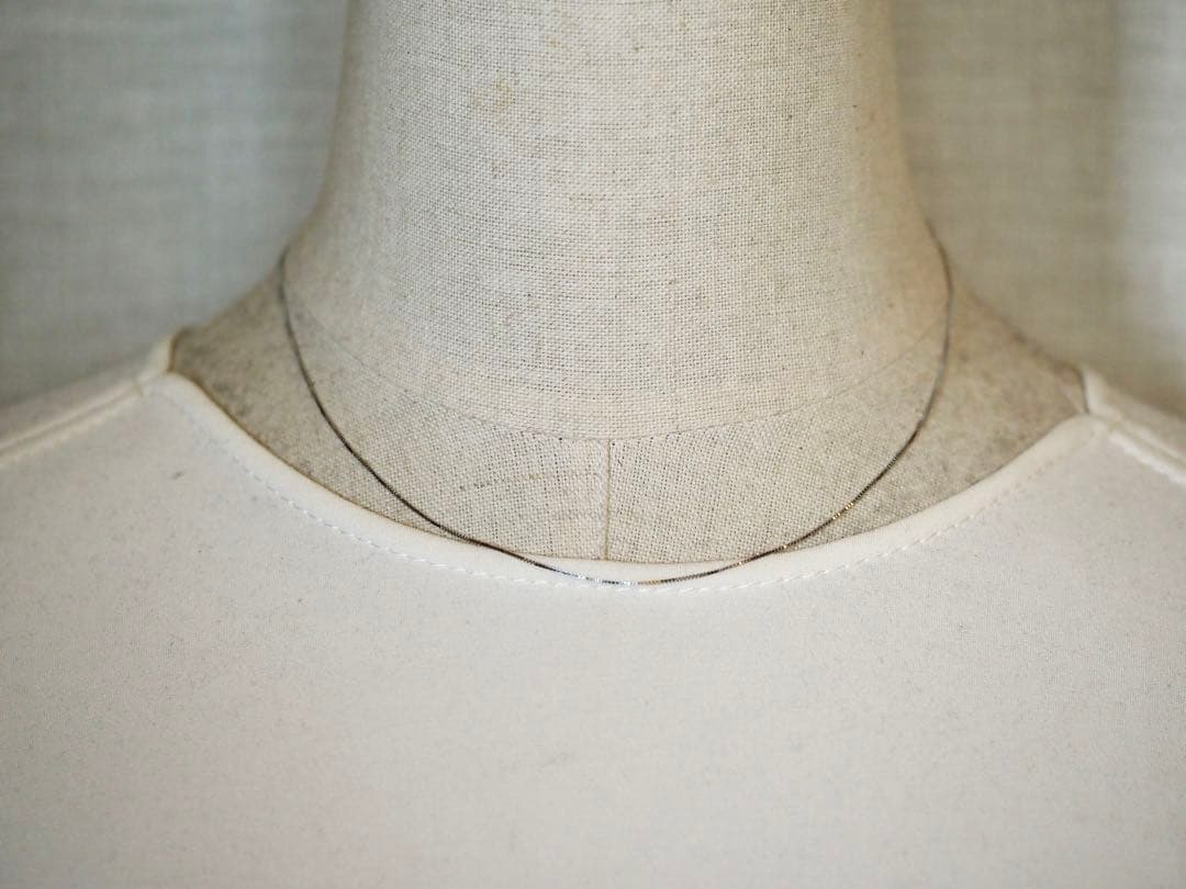 70.イタリア製 K18WG ベネチアン チェーン プレーンネックレス　41cm