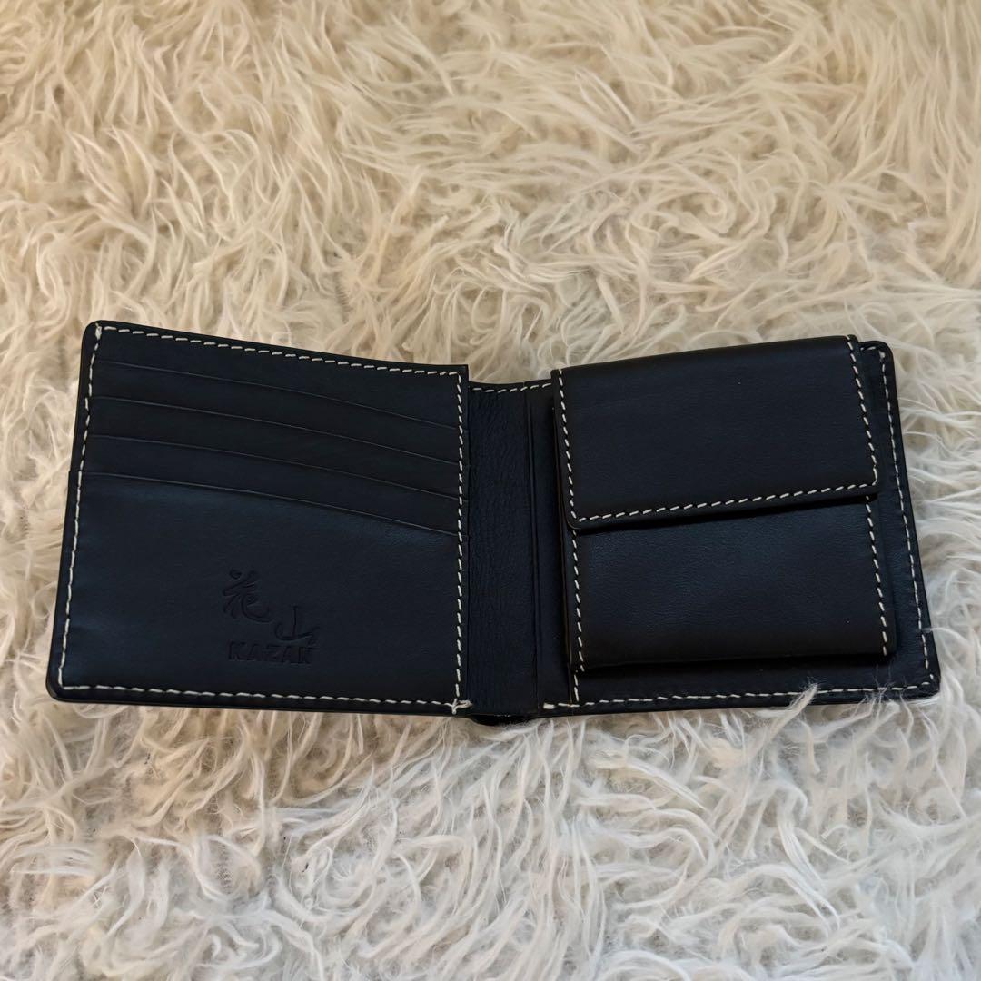 ✨未使用　DEGNER 花山 KAZAN 花鳥風月　二つ折り財布　刺繍 ブラック