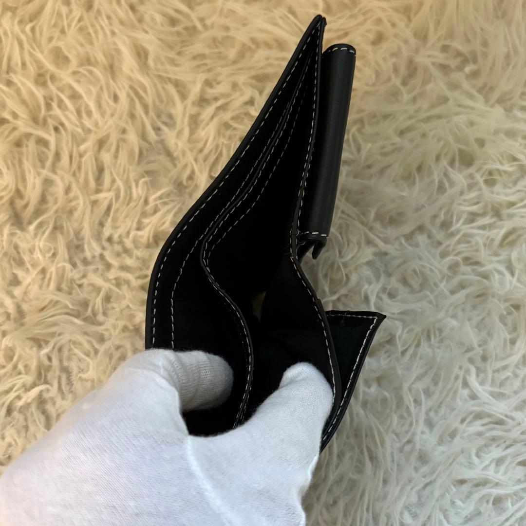 ✨未使用　DEGNER 花山 KAZAN 花鳥風月　二つ折り財布　刺繍 ブラック