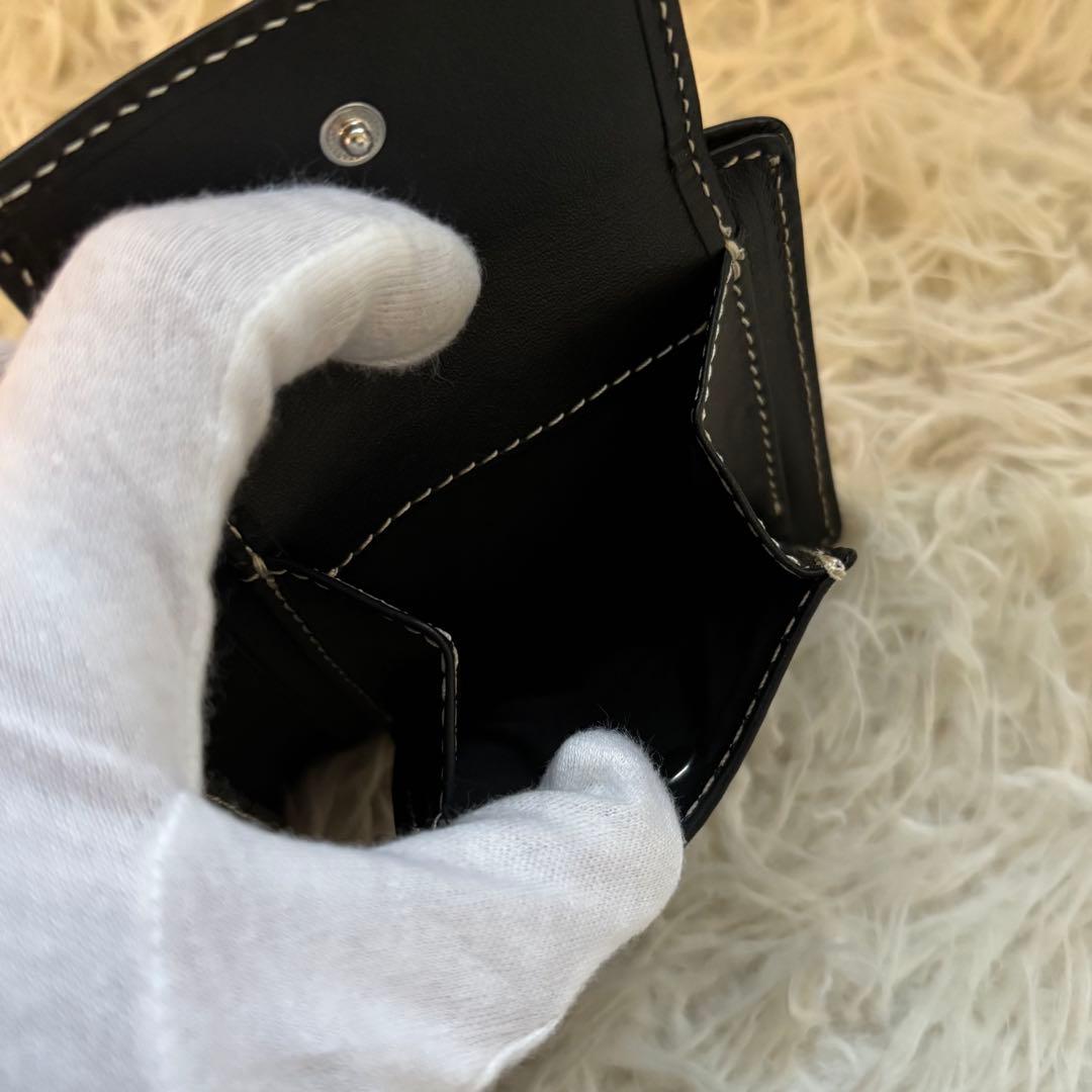 ✨未使用　DEGNER 花山 KAZAN 花鳥風月　二つ折り財布　刺繍 ブラック