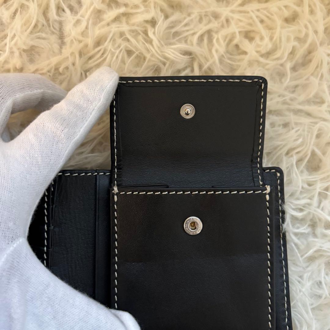 ✨未使用　DEGNER 花山 KAZAN 花鳥風月　二つ折り財布　刺繍 ブラック