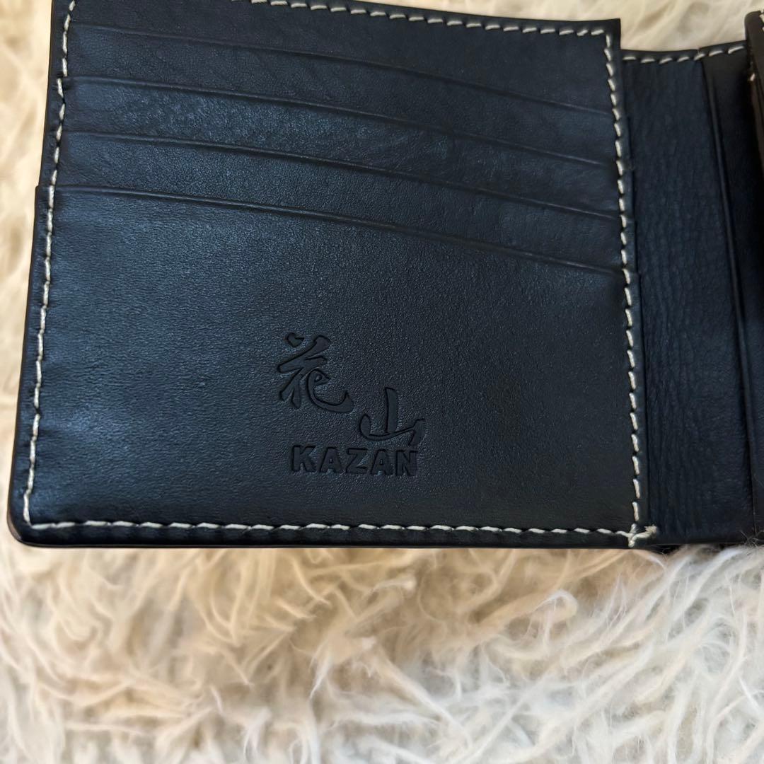 ✨未使用　DEGNER 花山 KAZAN 花鳥風月　二つ折り財布　刺繍 ブラック