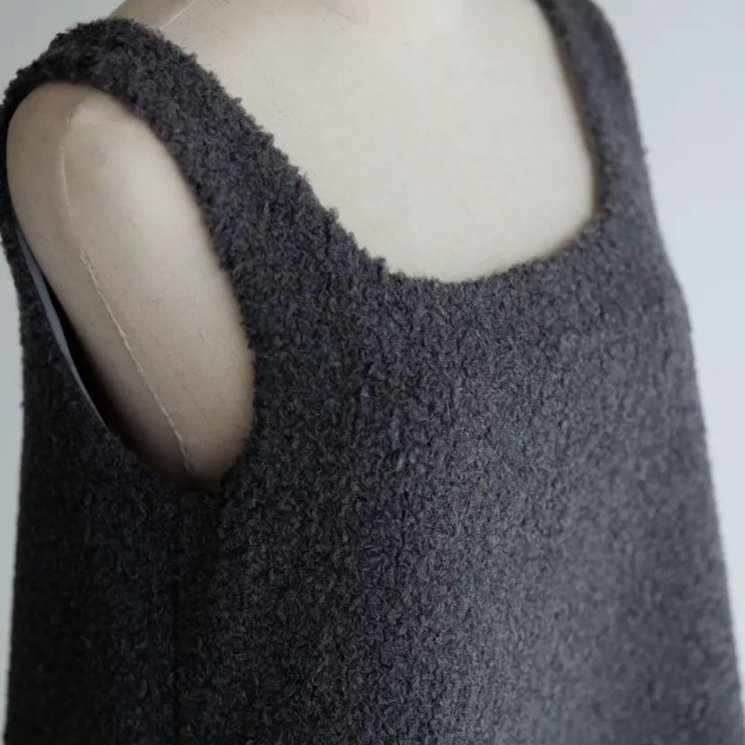 美品 pois ポワ スクエアプードルワンピース グレー