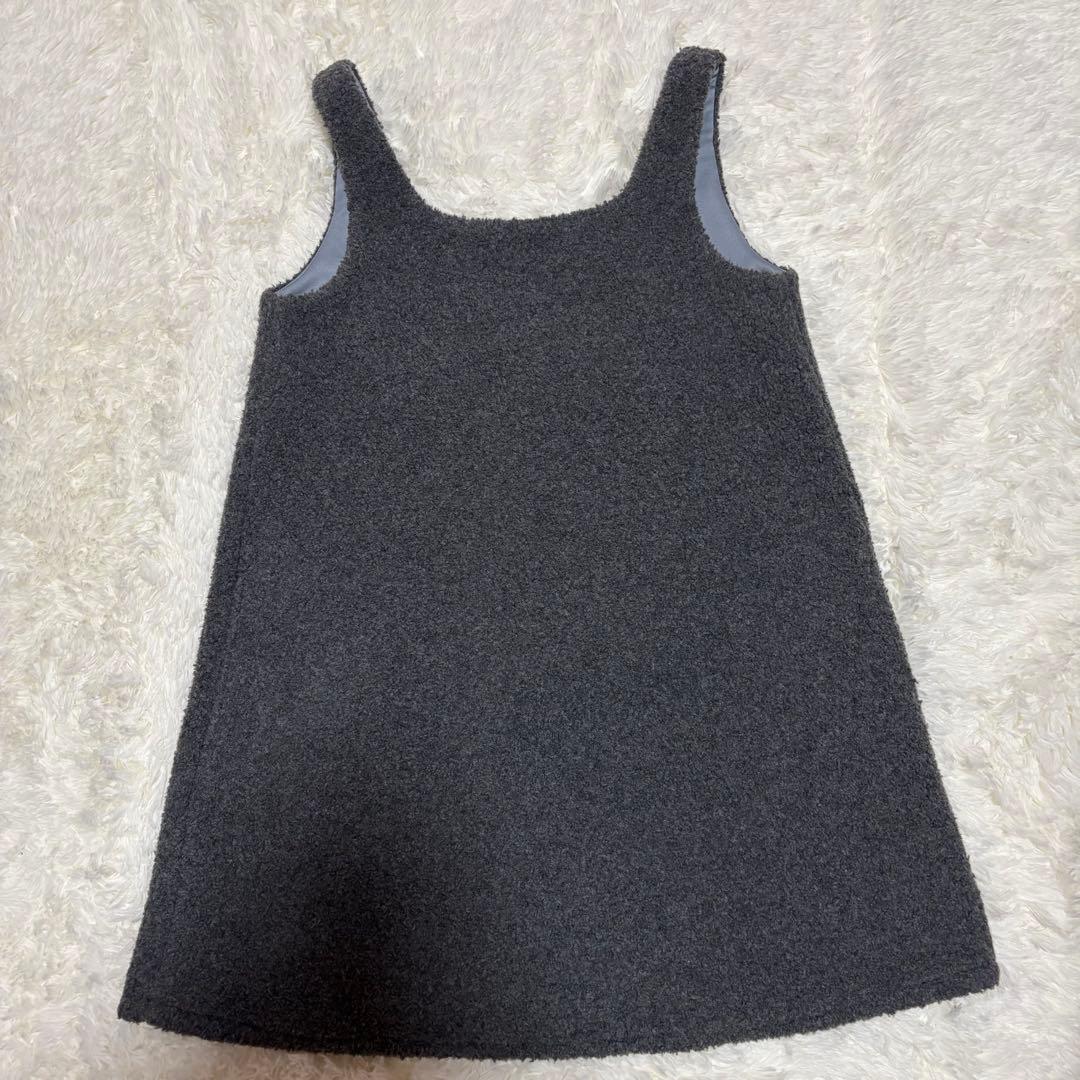 美品 pois ポワ スクエアプードルワンピース グレー