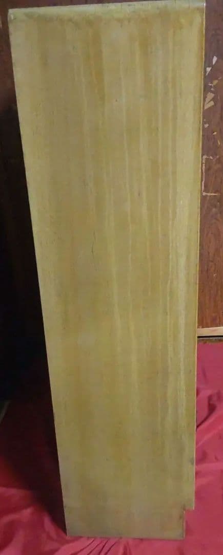 あ*ら様 レトロな木製キャビネット 古い本棚 ガラス扉付き カーテン付き