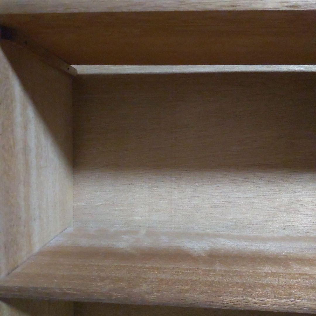 あ*ら様 レトロな木製キャビネット 古い本棚 ガラス扉付き カーテン付き