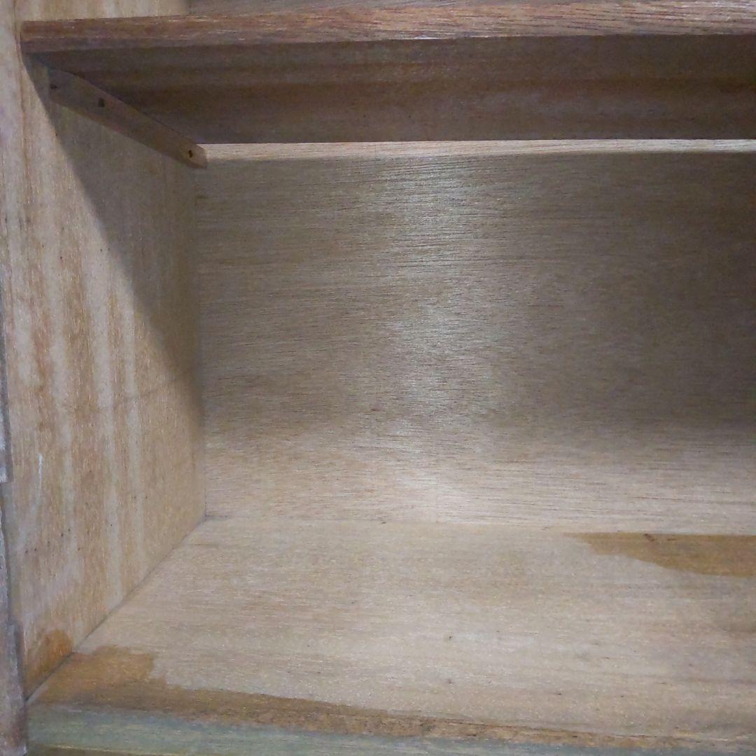 あ*ら様 レトロな木製キャビネット 古い本棚 ガラス扉付き カーテン付き