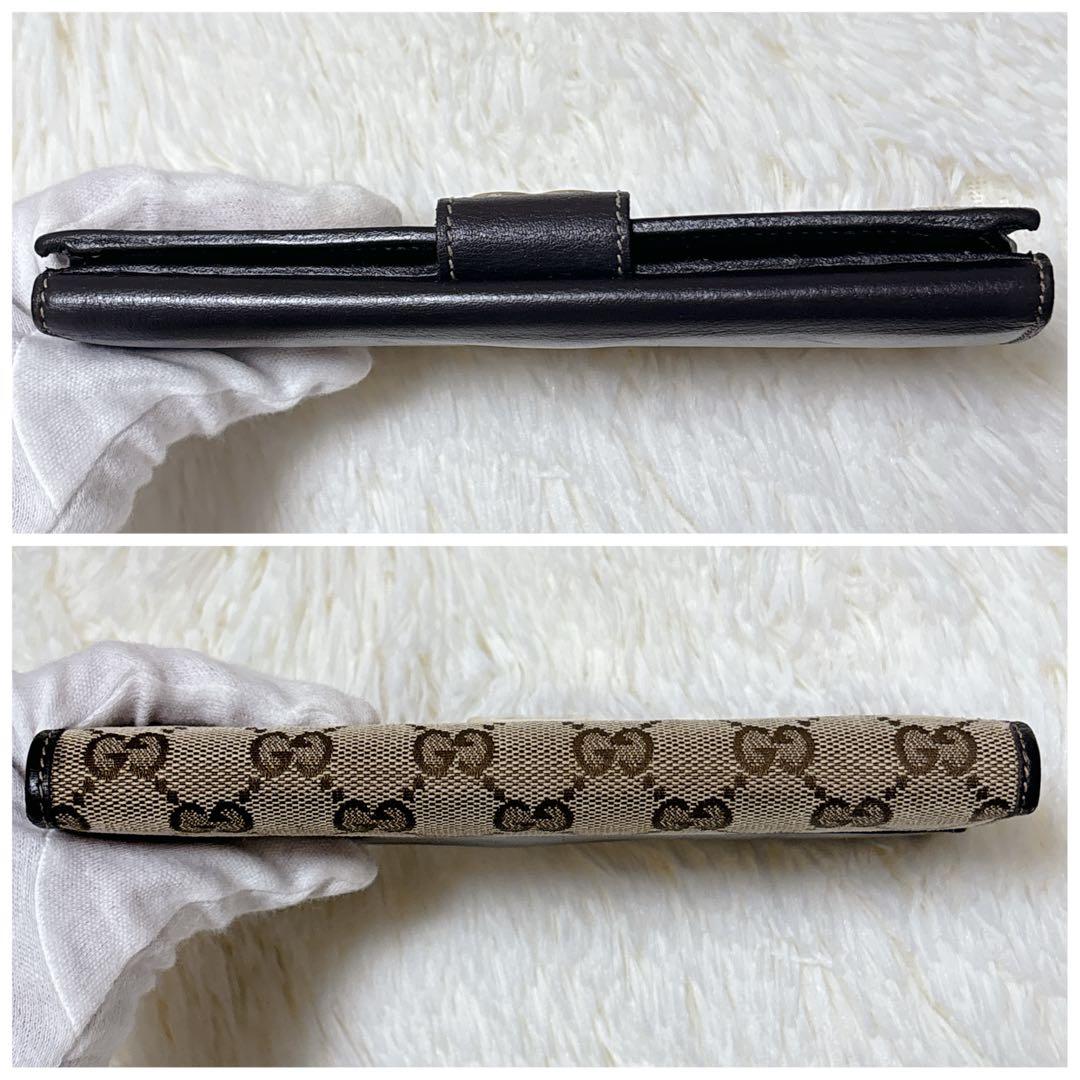 GUCCI GGキャンバス ラブリーハート 長財布 濃茶