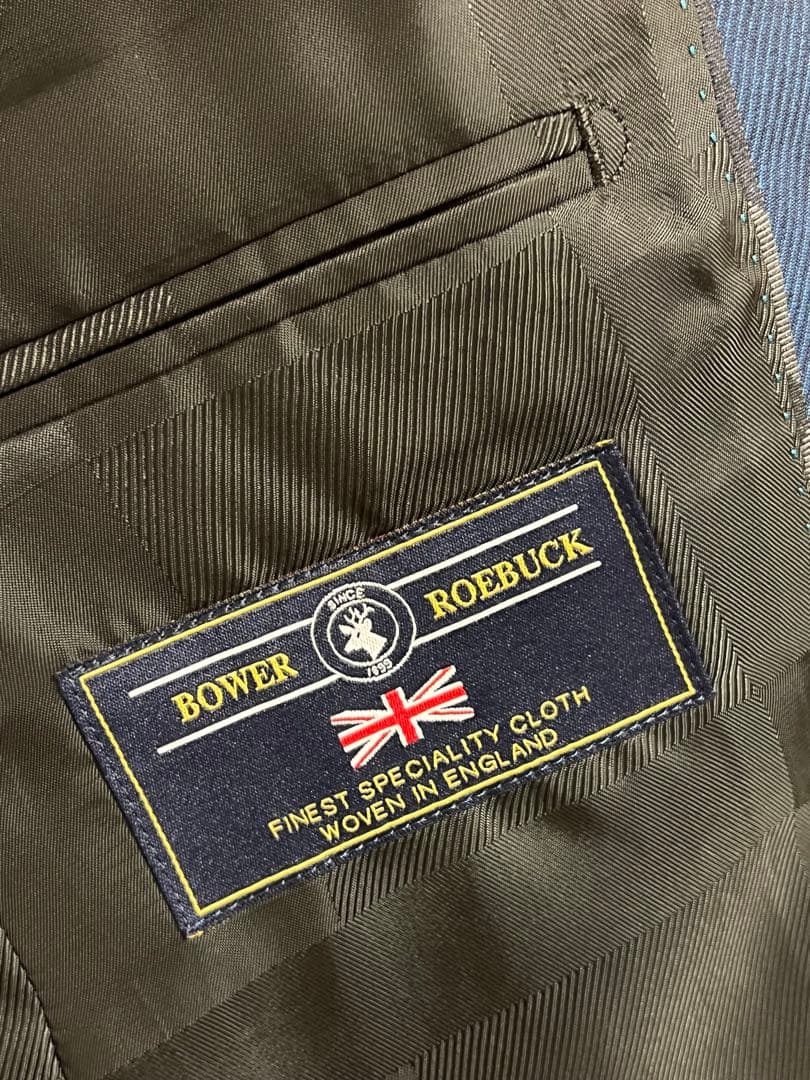 ブラックレーベル　ROEBUCKブルーソリッド3ピーススーツ