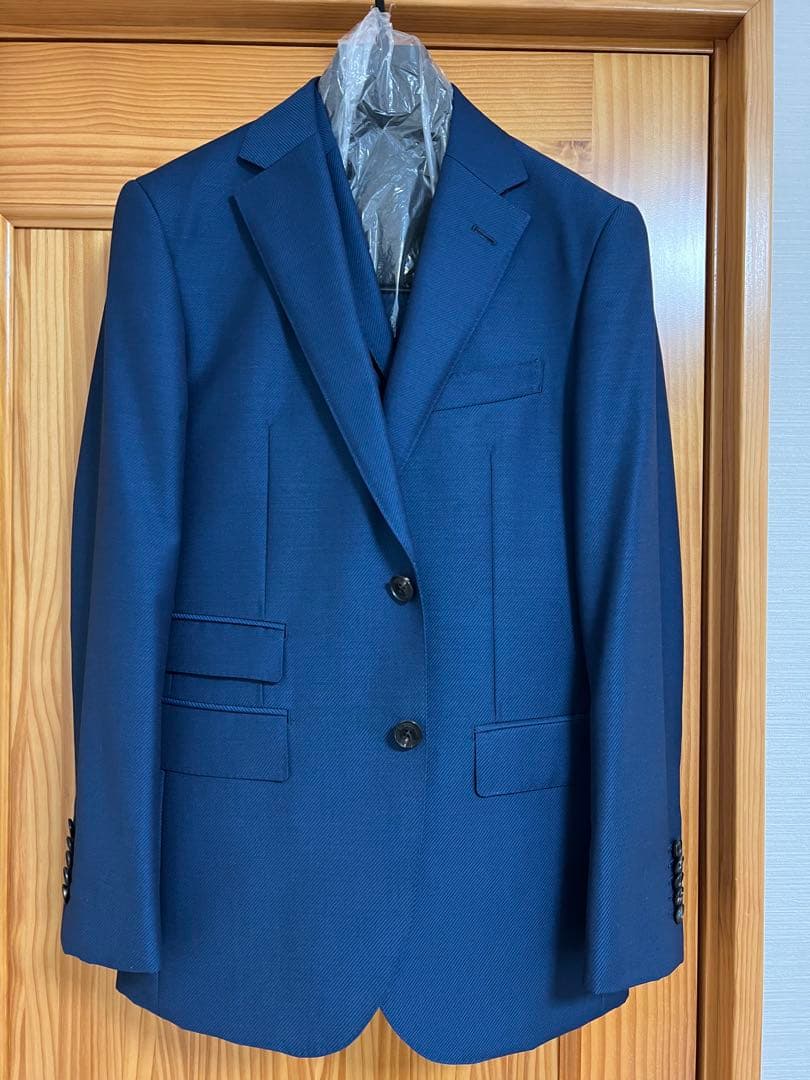 ブラックレーベル　ROEBUCKブルーソリッド3ピーススーツ