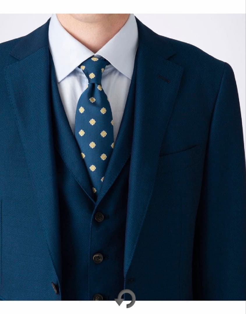 ブラックレーベル　ROEBUCKブルーソリッド3ピーススーツ