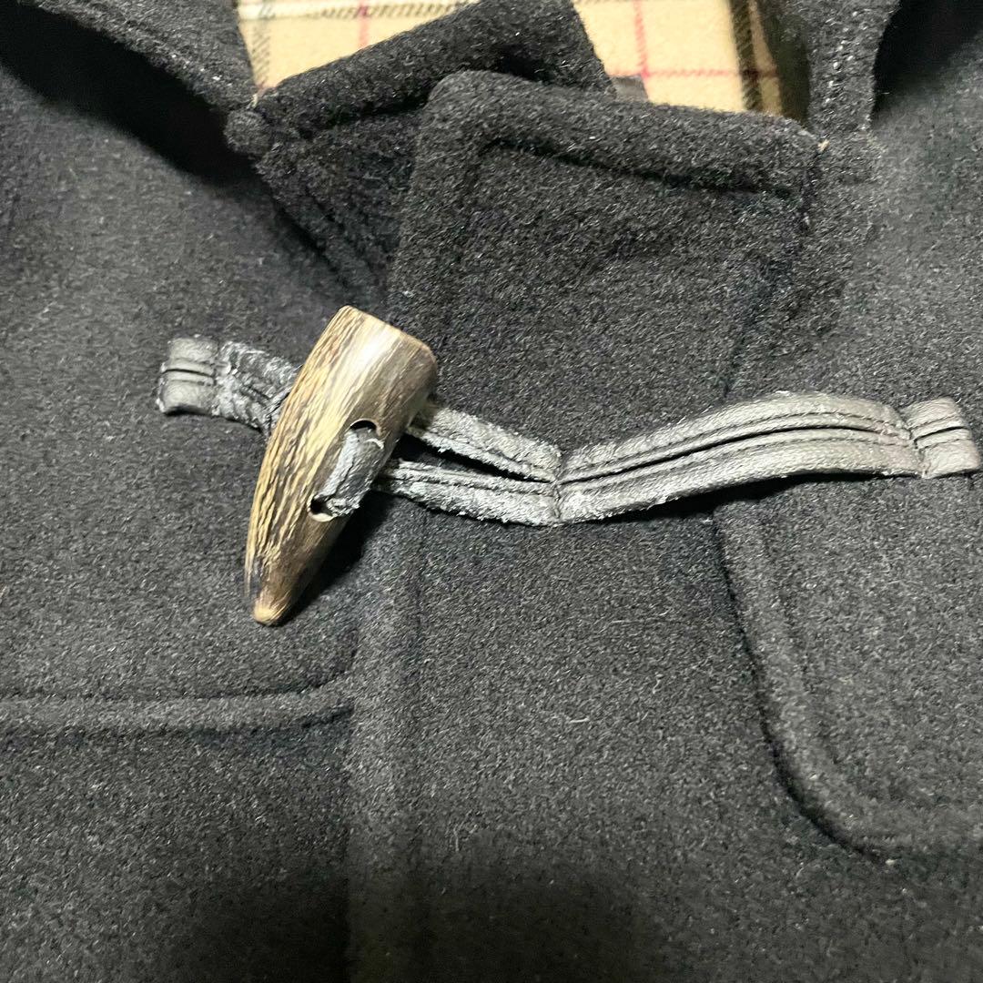 バーバリーブラックレーベル ダッフルコート ロング ノバチェック ブラック L