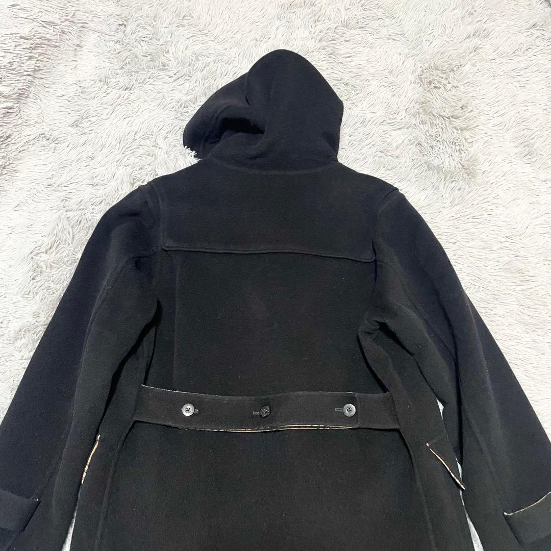 バーバリーブラックレーベル ダッフルコート ロング ノバチェック ブラック L