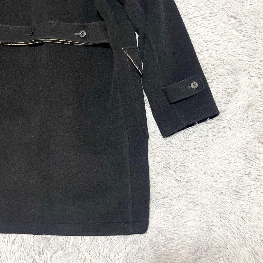 バーバリーブラックレーベル ダッフルコート ロング ノバチェック ブラック L