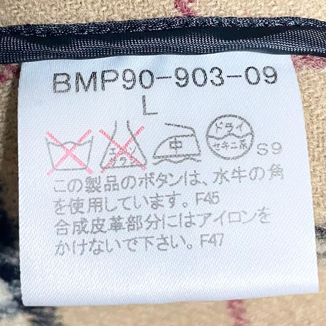 バーバリーブラックレーベル ダッフルコート ロング ノバチェック ブラック L