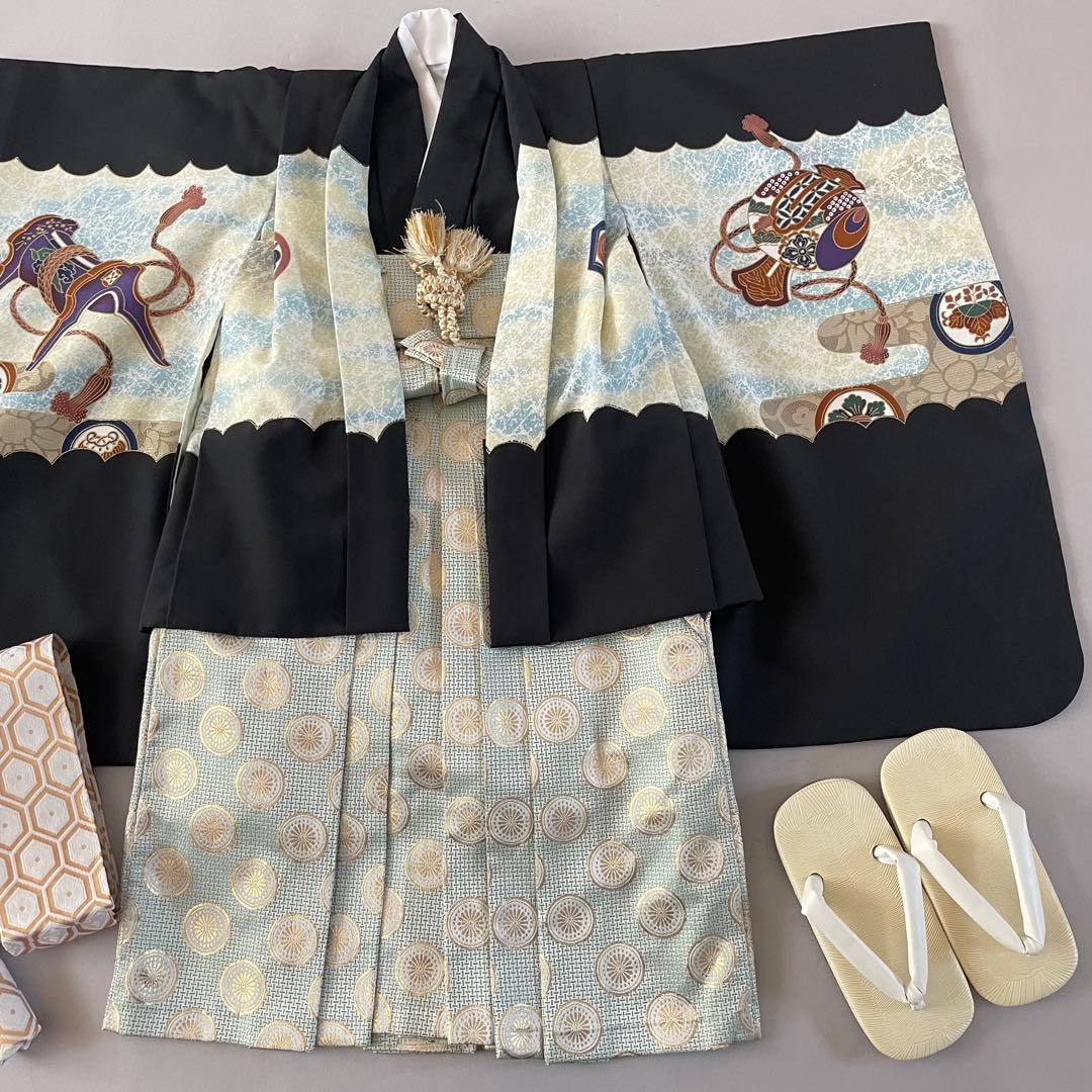 七五三　3歳　4歳　男の子　袴　羽織コーデ
