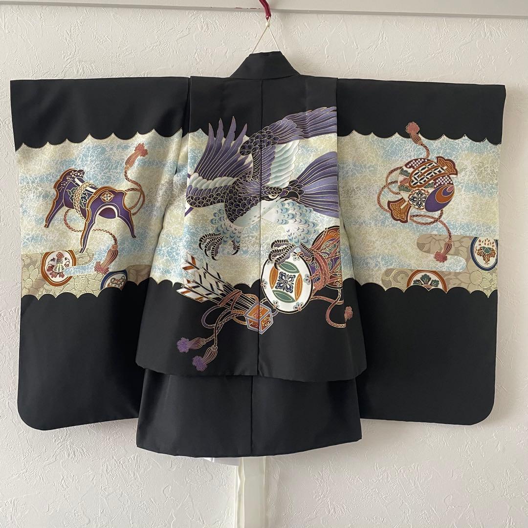 七五三　3歳　4歳　男の子　袴　羽織コーデ