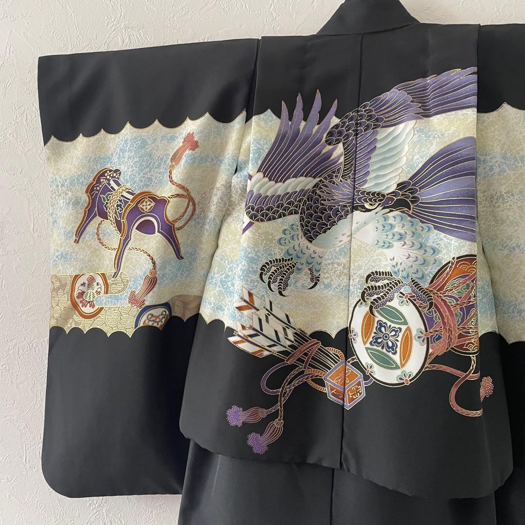 七五三　3歳　4歳　男の子　袴　羽織コーデ