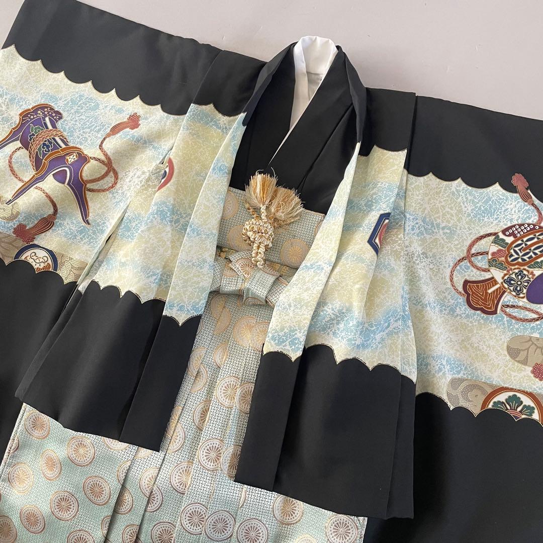 七五三　3歳　4歳　男の子　袴　羽織コーデ