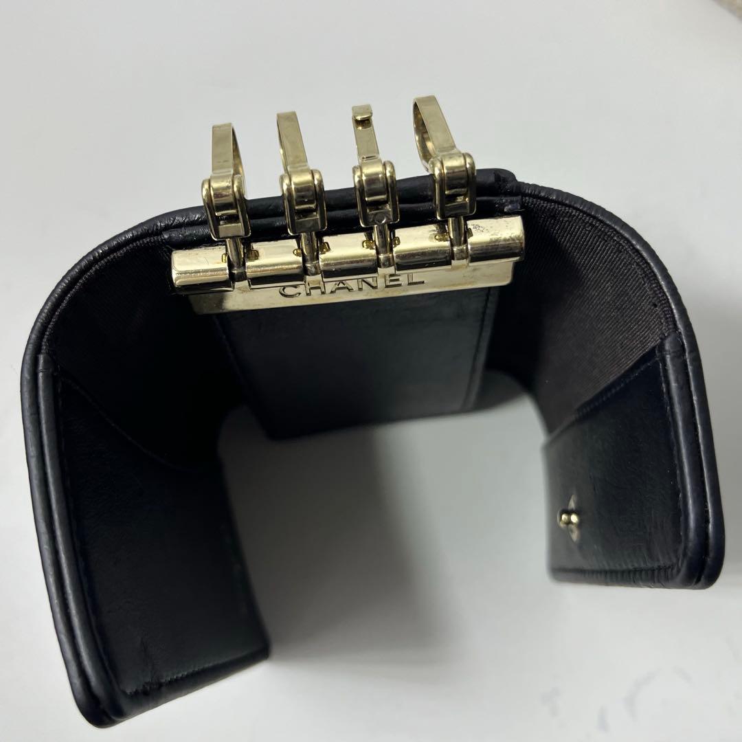 CHANEL レザー　4連　キーケース　カードケース　ゴールド金具　本革　綺麗