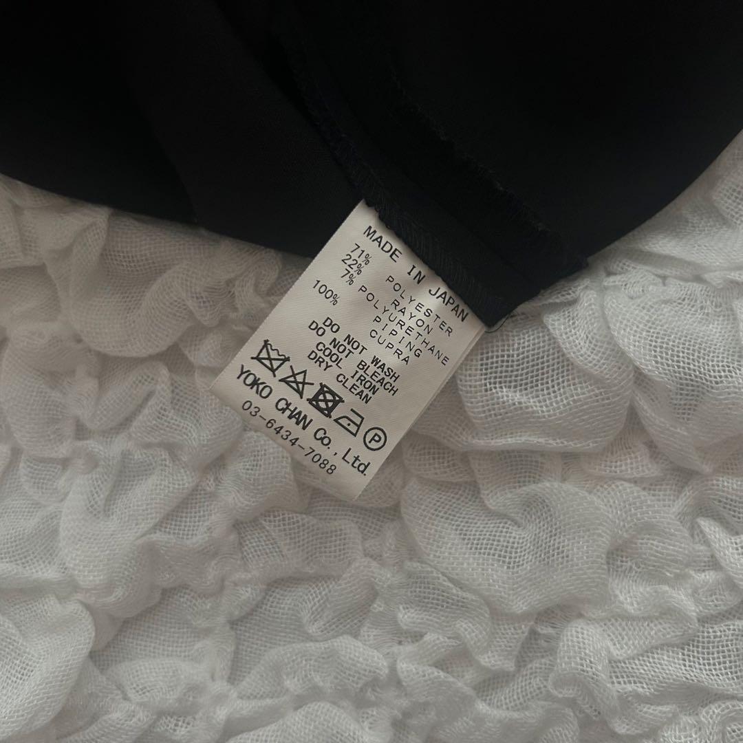 ヨーコチャン フレアスリーブ・バックプリーツドレス バイカラー ワンピース 38