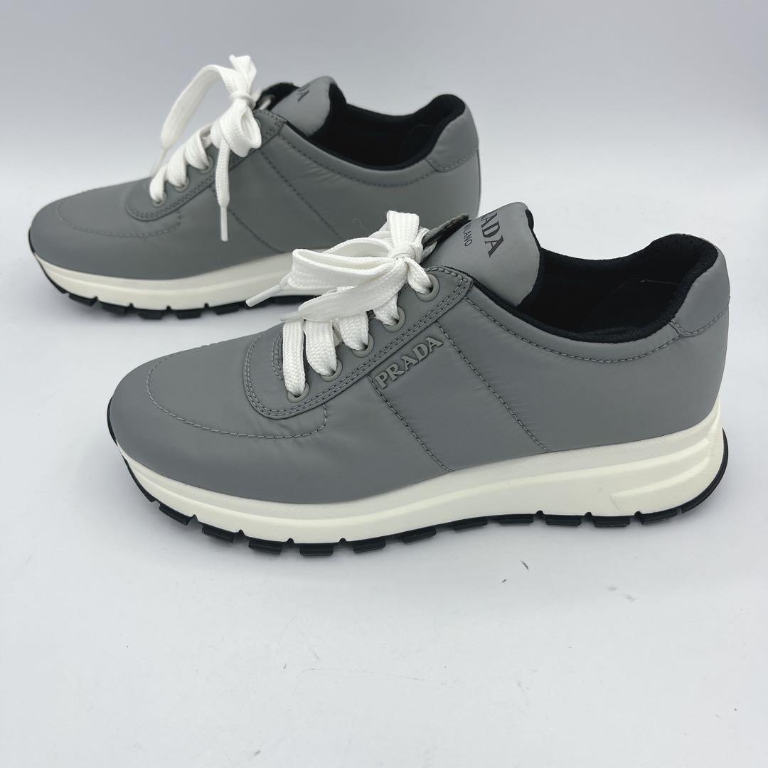 極美品　PRADA グレー　ナイロン スニーカー　36